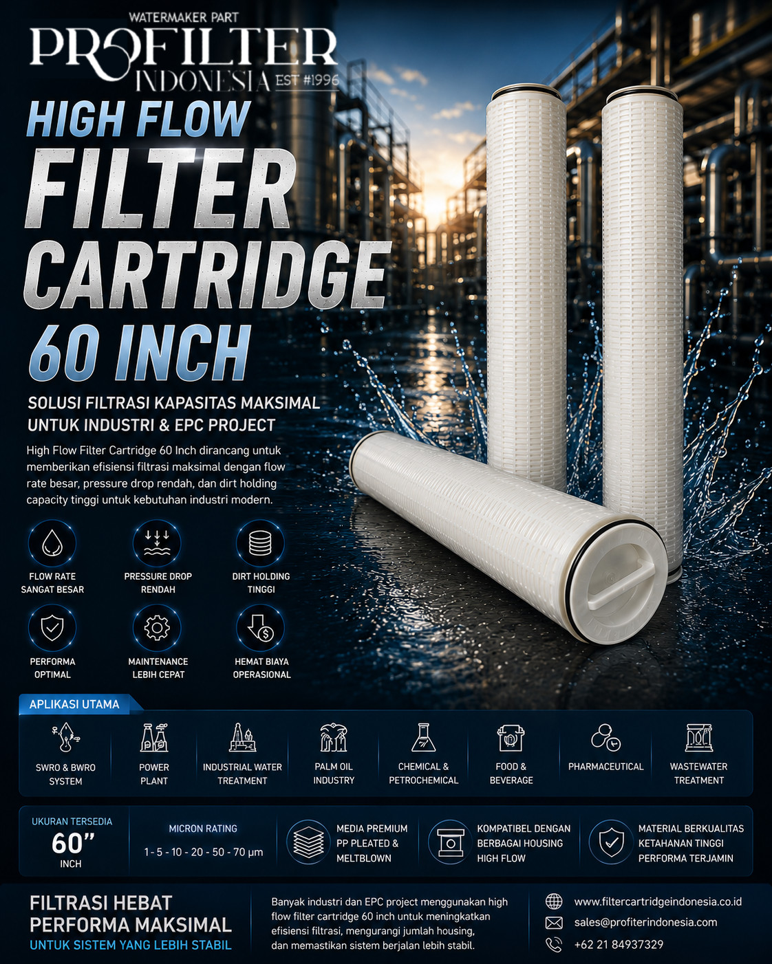 High Flow Filter Cartridge 60 Inch High Flow Filter Cartridge 60 Inch